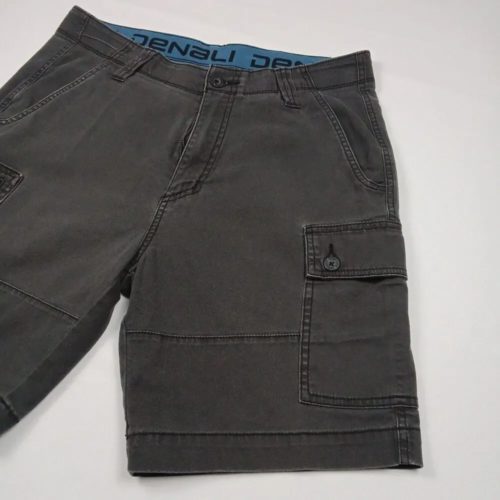 Denali Mens Size 32 Charcoal Gray Outdoor Cargo Shorts Stretch Hiking
